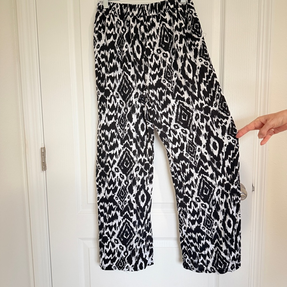 Boom Boom Jeans Monochrome Patterned Wide Leg Pants